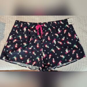 Women's Flannel Polar Bear Print Sleep Shorts